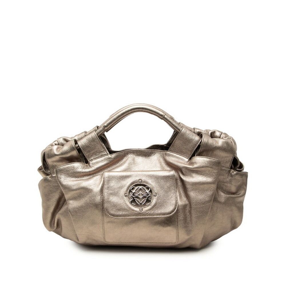 Loewe Anagram Nappa Aire Handbag, Gold Leather, Women's LOEWE